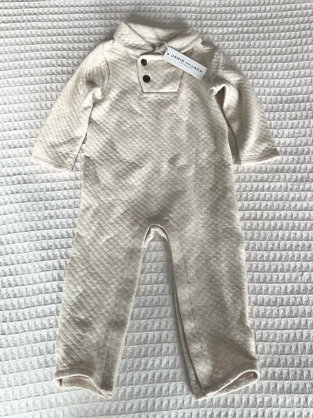 Janie and Jack Cream Quilted One-Piece Bodysuit 18-24M NWT